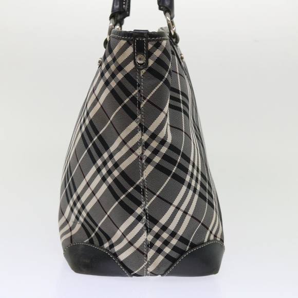 BURBERRY Nova Check Blue Label Tote Bag Nylon Black Auth ep1077 - Picture 3 of 16